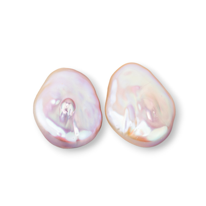 Baroque River Pearls Flat Drops One Hole 16-18x24-26mm (YEG) 9-10gr 1 Pair Lilac