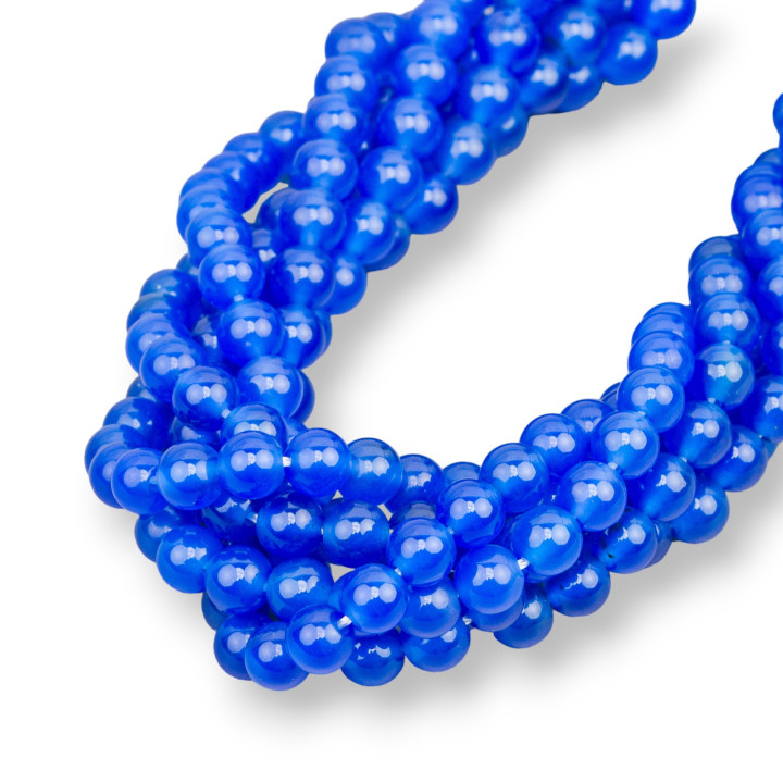 Agate Bleu Clair Ronde Lisse 08mm