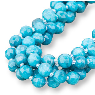 Jade Bicono Cilíndrico Facetado 10mm Verde Azulado