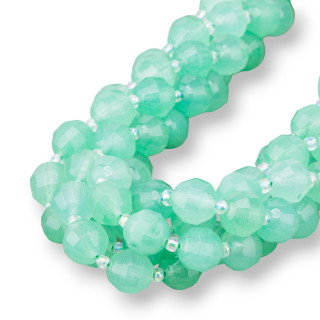 Jade Bicono Cilíndrico Facetado 10mm Verde Claro