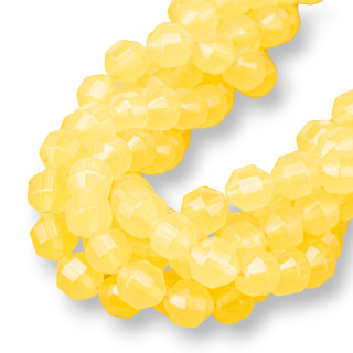 Faceted Cylindrical Bicone Jade 8mm Yellow