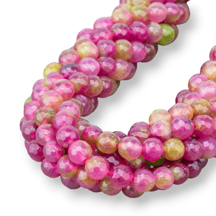 Jade Jadeíta de Colores Línea Económica Facetado 08mm Floral