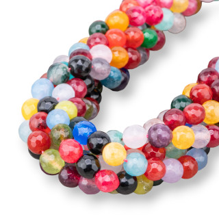 Jade Jadeíta Coloreado Línea Económica Facetado 08mm Mix