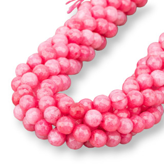 Giada Giadeite Colorata Linea Economica Perlina Tonda Sfaccettata 8mm Rodocrosite