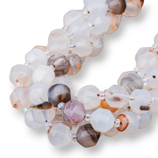 Piedras Semipreciosas Biconas Cilíndricas Facetadas 10mm Ágata Botsuana