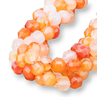 Piedras Semipreciosas Biconas Cilíndricas Facetadas 10mm Cornalina Multicolor