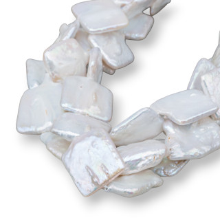 Perles de rivière plates baroques (OHG) Blanc 60-70gr