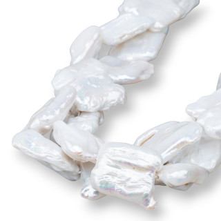 Perle Di Fiume Barocche Piatte (OSL) Bianco 120-130gr