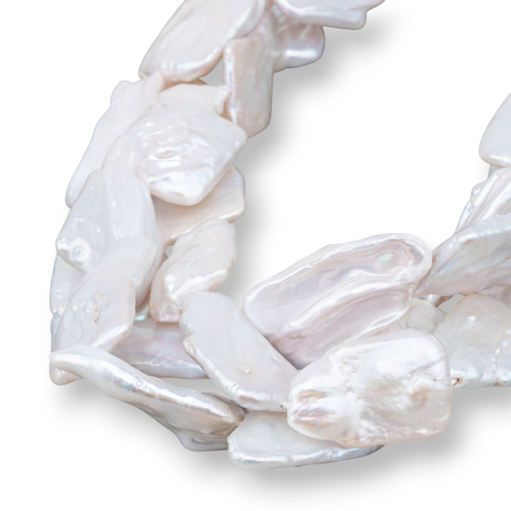 Perle Di Fiume Barocche Piatte (OSL) Bianco 50-60gr