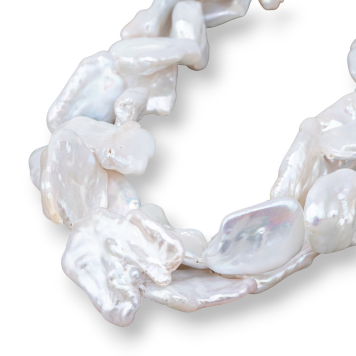 Flat Baroque River Pearls (OSL) White 70-80gr