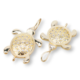 Bases pour Boucles d'Oreilles Bronze Monachella Tortue 4 Paires