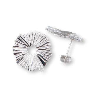 Μπρούτζινες Βάσεις Σκουλαρίκια Fancy Stud 18mm 10 Ζεύγη Ρόδιο