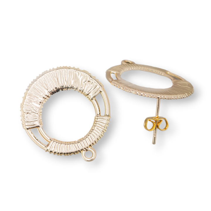 Bases de Boucles d'Oreilles en Bronze Goujon Rond 20mm 10 Paires