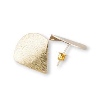 Bases de boucles d'oreilles en bronze brossé, clou en éventail 20mm, 10 paires