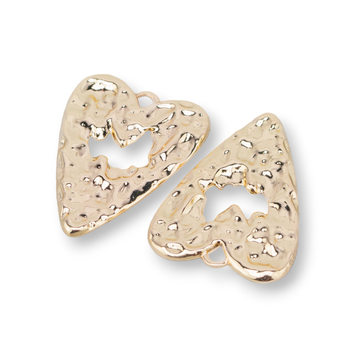 Bronze Heart Pendant Component 20x28mm 20pcs With 1 Ring