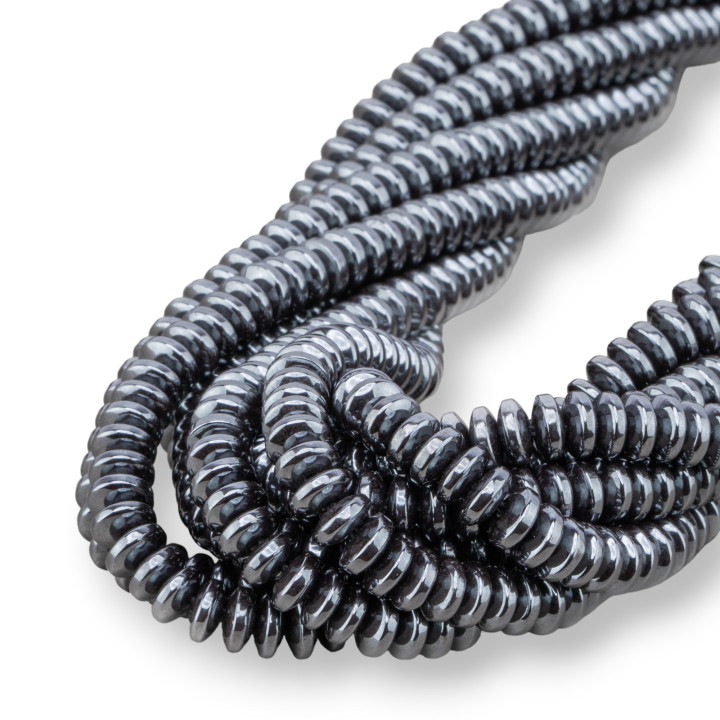 Hematita Rondelle Disco Liso 6x3mm Natural