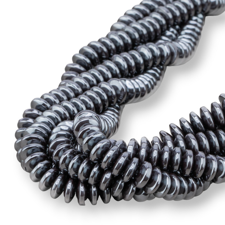Ematite Naturale Rondelle Disco Liscio 8x4mm