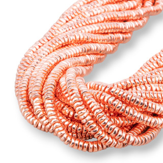 Hematite Rondelle Wavy Disc 4x1mm Rose Gold