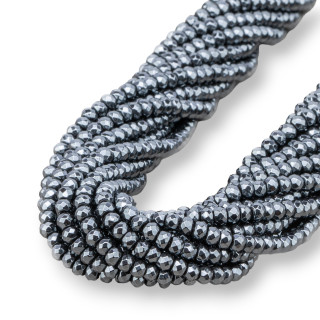 Ematite Naturale Rondelle Sfaccettate 4x3mm