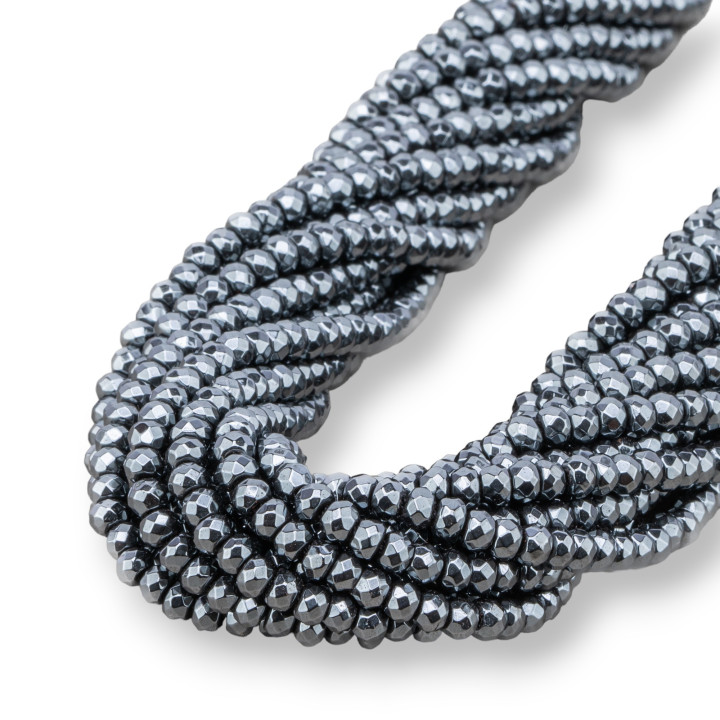 Ematite Naturale Rondelle Sfaccettate 4x3mm