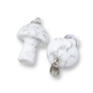 Colgante Piedra Semipreciosa En Forma De Seta 15x30mm 4uds Aulita