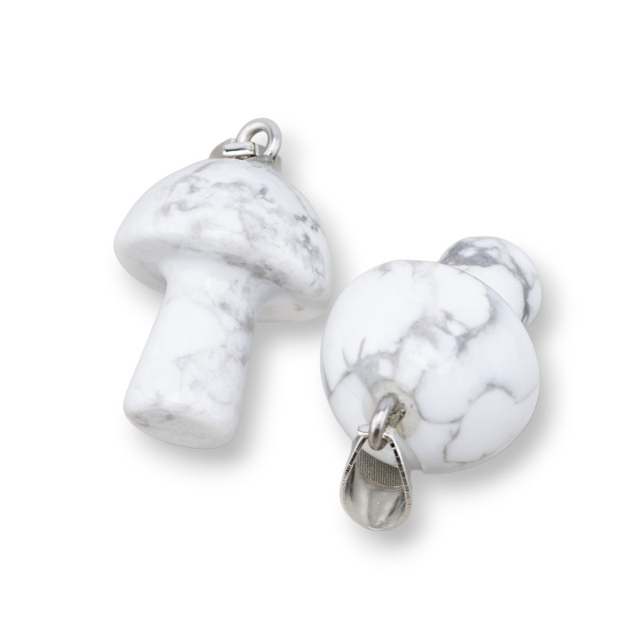 Mushroom Shaped Semi-precious Stone Pendant 15x30mm 4pcs Aulite