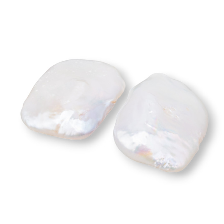 Perle Di Fiume Barocche Gocce Piatte (PQB) 14-15gr 1 Coppia