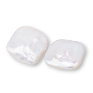 Perles de rivière baroques gouttes plates (PQB) 15-16gr 1 paire