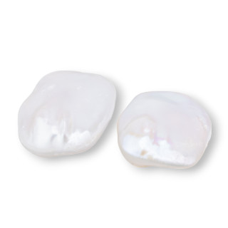 Perles de Rivière Baroques Gouttes Plates (PQB) 16-17gr 1 Paire