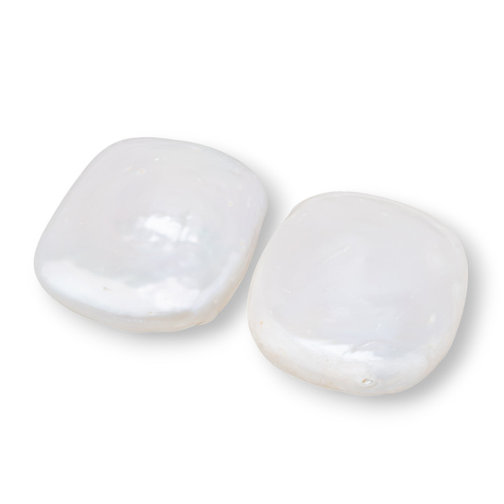 Perles de Rivière Baroques Gouttes Plates (PQB) 18-20gr 1 Paire