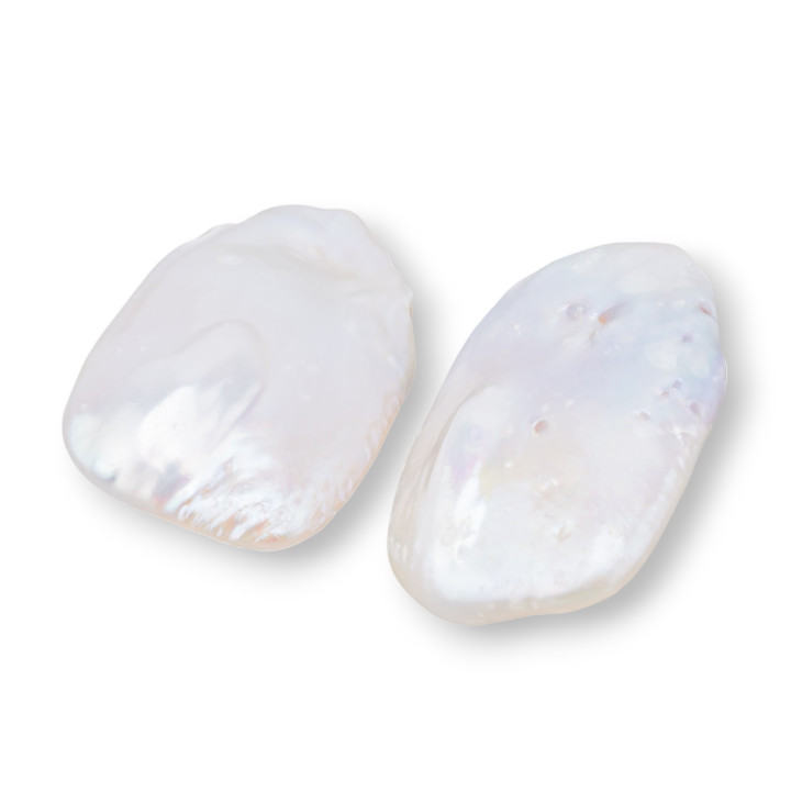 Baroque River Pearls Flat Drops (PQW) 16-17gr 1 Pair