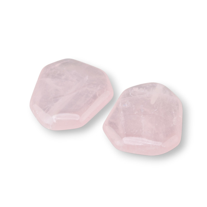 Perles de Pierre Semi-précieuse 1 Trou 10pcs Quartz Rose