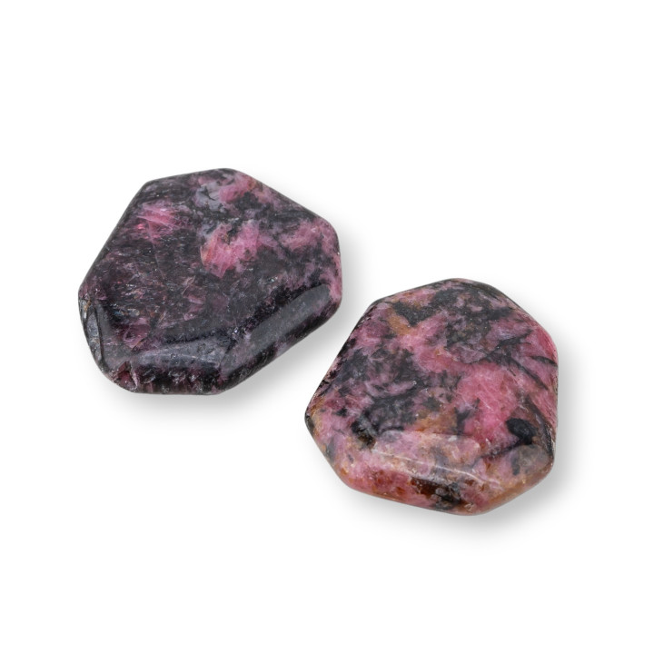 Semiprecious Stone Beads 1 Hole 10pcs Rhodonite