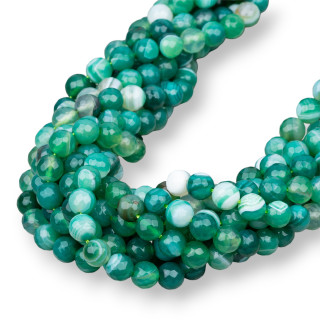 Faceted Striped Green Agate 08mm