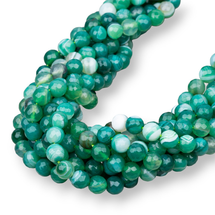 Agate Verte Rayée Facette 08mm