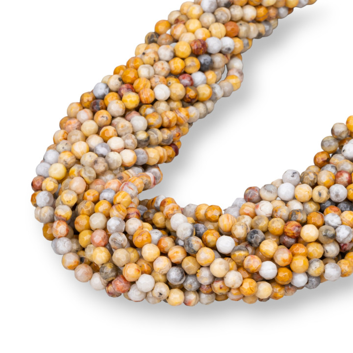 Faceted Yellow Picasso Jasper 04mm