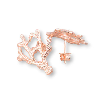 Base Para Pendientes De Plata 925 Ramitos 20x23mm 1 Par Oro Rosa