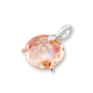 Pendentifs En Argent 925 Avec Zircons 20x32mm Champagne