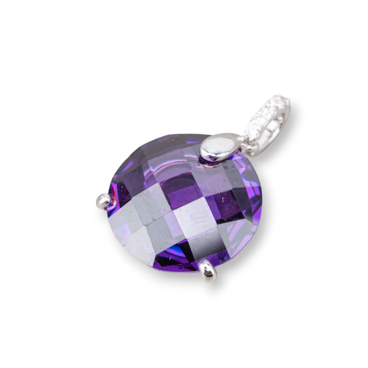 Pendentif Pendentifs En Argent 925 Avec Zircons 20x32mm Violet