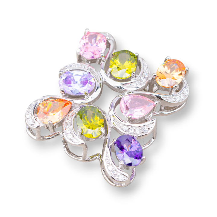 Colgante Colgantes De Plata 925 Con Circonitas 28x30mm