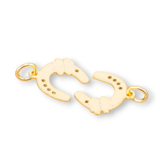 Componente colgante de dijes de herradura de plata 925 11 mm 10 piezas dorado