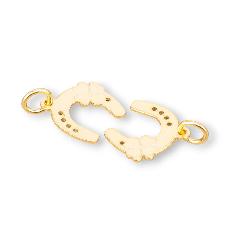 Componente colgante de dijes de herradura de plata 925 11 mm 10 piezas dorado
