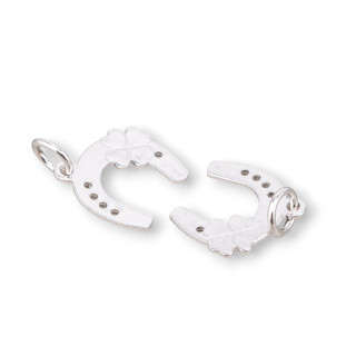 Breloques en forme de fer à cheval en argent 925, composant de pendentif 11mm, 10 pièces plaqué rhodium