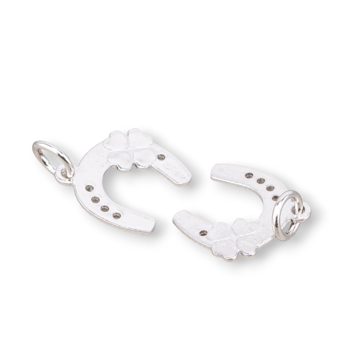 925 Silber Hufeisen Charms Anhänger Komponente 11mm 10 Stück rhodiniert