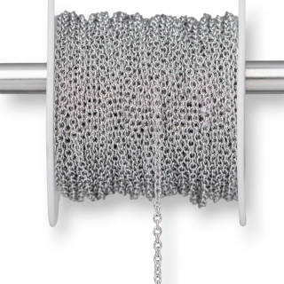 Catena Di Acciaio Forzatina Liscia 2,3x2,8mm Filo 0,6mm 15 Metri Acciaio