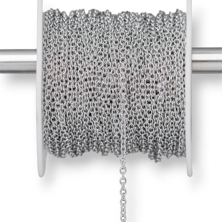 Chaîne En Acier Forcé Lisse 2,3x2,8mm Fil 0,6mm 15 Mètres