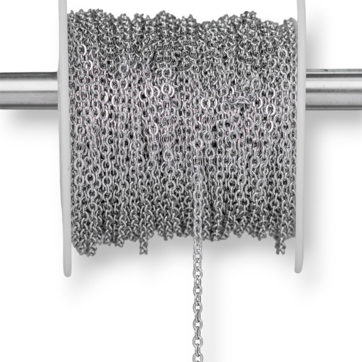 Chaîne Acier Broyé 1.6x1.8mm Fil 0.4mm 20 Mètres