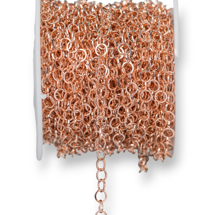 Forzatina Round Crushed Steel Chain 3.0mm Wire 0.4mm 20 Meters Rose Gold