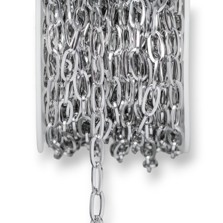 Oval Square Wire Steel Chain 4x6.5mm Wire 0.8mm 15 Meters