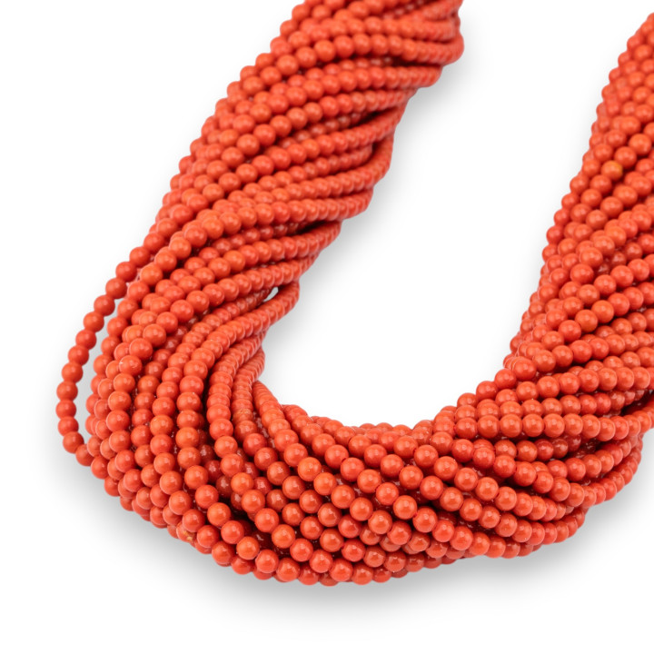 Pasta De Coral Rojo Sardo Redondo Liso 03mm
